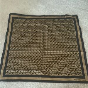 Michael Kors Black and Tan Scarf with Geometric Design